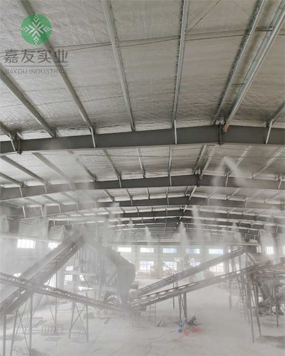 碎水泥回收塊車間料棚噴霧除塵系統
